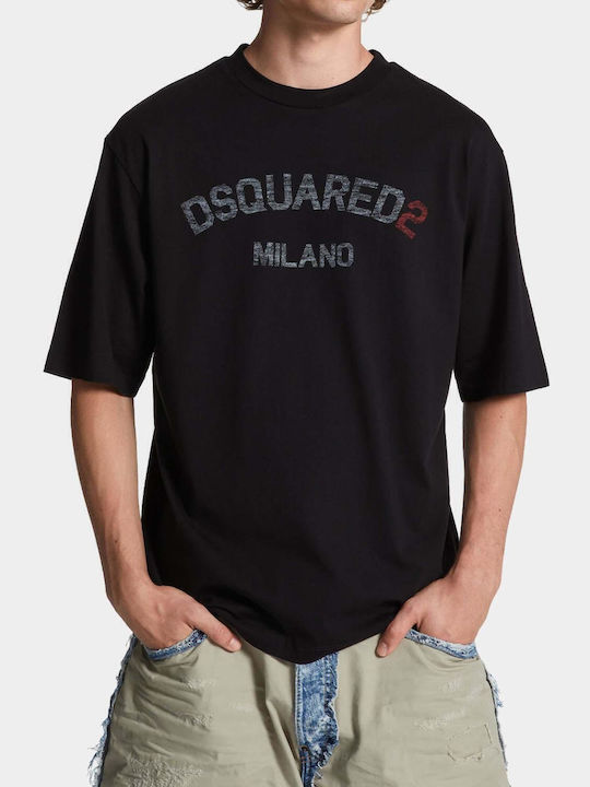 Tシャツ・カットソー DSQUARED2 Men T-shirt Black S74GD1095S23009 900 DSQUARED2 ディースクエアード Tシャツ SLOUCH T-SHIRT