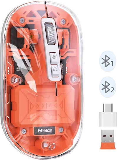 Meetion MT-BTM005 Wireless Bluetooth Mouse Portocaliu