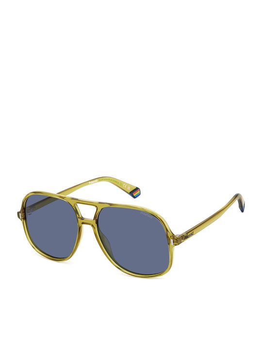 Polaroid Unisex Sonnenbrille mit Gelb Kunststoff Gestell und Blau Linse PLD6217/S 40G/Le