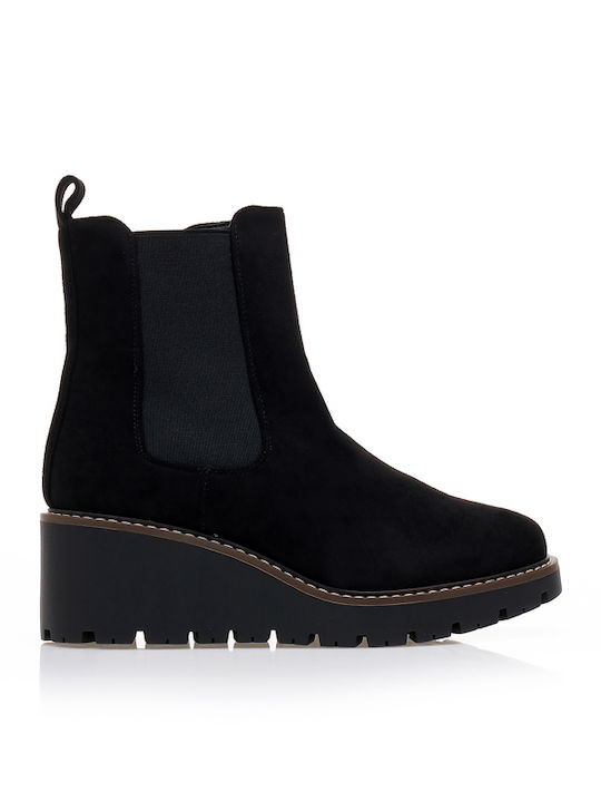 Wildleder Stiefeletten Damen Schwarz