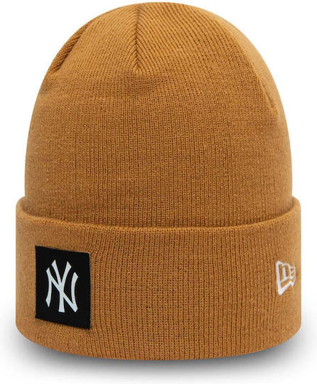 Beanie Unisex Beanie Knitted in Beige color