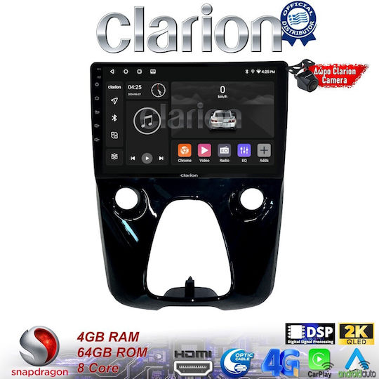 Clarion Ηχοσύστημα Αυτοκινήτου για Toyota Aygo Citroen C1 2014 (Bluetooth/USB/WiFi/GPS/Apple-Carplay/Android-Auto)