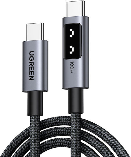 Ugreen LED USB 2.0 Cable USB-C Male - USB-C 100W PD Black 1m 35501