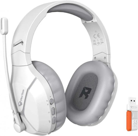 BTH011 Über Ohr Gaming-Headset mit Verbindung Bluetooth / USB White Gray