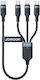 Joyroom S-A18 Geflochten USB zu Blitzschlag / Typ-C,TC-TC / Micro-USB Kabel 5A Schwarz 1.2m