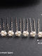 Set of 6 Hairpins Rose Gold White Pearls Crystals Bride Bridesmaid Wendy