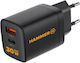Hammer Φορτιστής Χωρίς Καλώδιο με Θύρα USB-A και Θύρα USB-C 30W Power Delivery Μαύρος (RapidCharge Duo)
