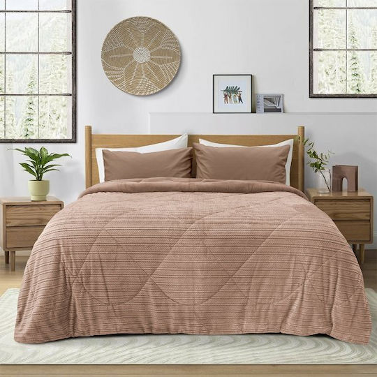 Lino Home Κουβερτοπάπλωμα Υπέρδιπλο 220x240εκ. Stacy Σωμόν 800 GSM