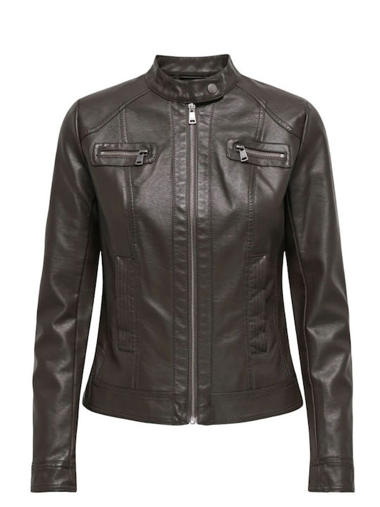 Only Women's Biker Artificial Leather Jacket fo...