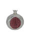 Metal Decorative Fylliana Pomegranate Nickel-Red Color 15x13x16cm 947-124-010