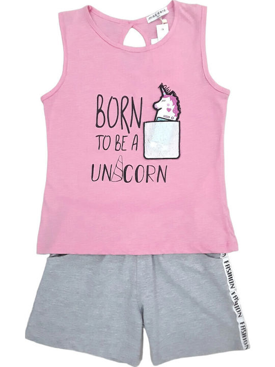 Εβίτα Παιδικό Σετ με Σορτς Pink Unicorn 2τμχ