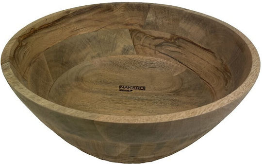 Nakaro Wood Салатна купа Дърво Кафяв 45x45x20см 1бр