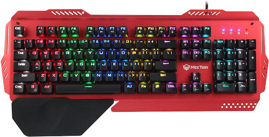 Meetion MK20 Gaming Μηχανικό Πληκτρολόγιο με RGB φωτισμό (Αγγλικό US) Κόκκινο