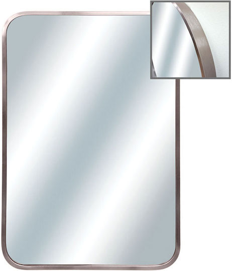 Wall Mirror with Pink Metallic Frame 80x60cm 1pcs