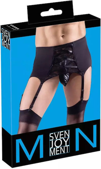 Svenjoyment Sexy Men's Lace Suspender Belt Black Xl
