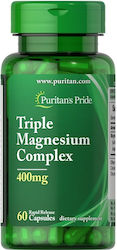 Puritan's Pride Triple Magnesium Complex 400mg 60 κάψουλες