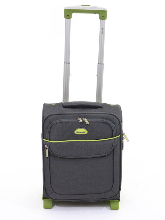 Lamonza Superlight Kabinenreisekoffer Weichschalen Gray / Green mit 2 Räder Höhe 40cm