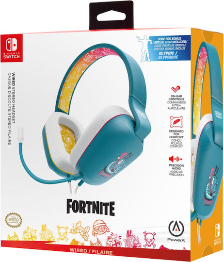 PowerA Llambro Fortnite Надушници Геймърски слушалки с връзка 3,5 мм Син