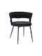 Alkia Scaune Sala de mese Catifelate Negru 1buc 60x57x68buc