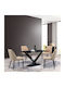 Onyer Dining Room Artificial Leather Chair Brown-grey 48x60x83cm
