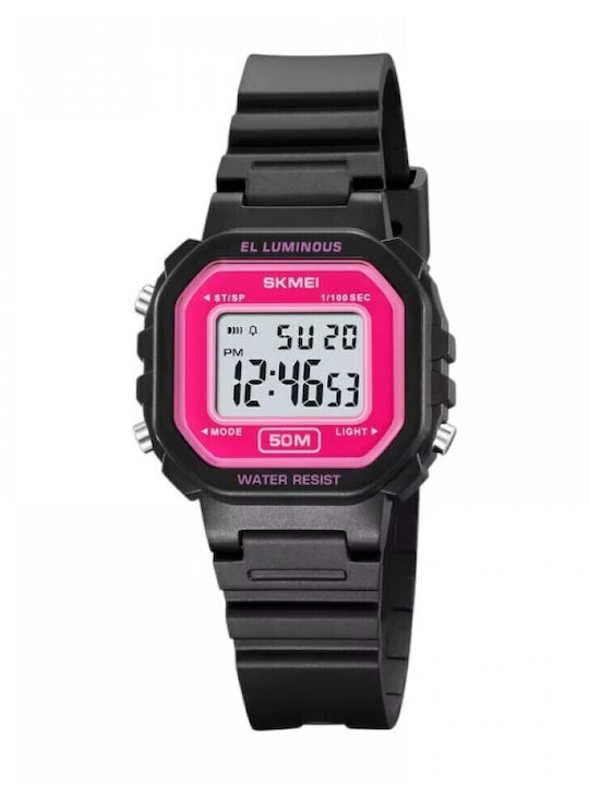 Skmei Digital Women's Watch with Black Rubber Strap