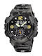 Skmei Army Digital Men's Watch 52mm Battery with Gray Metal Bracelet