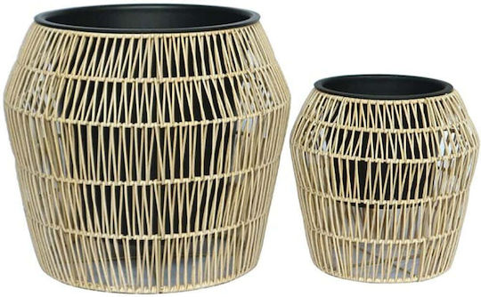 Fylliana Fl22157 Vaze Pentru Plante Rattan Maro 2 Bucăți
