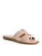 Leder Flache Sandalen für Damen in Rosa Farbe