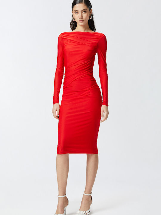 ワンピース PINKO Women Long Skirts 104838A2H1R48 Red Pinko Midi Evening Dress Red 104838A2H1R48 | Skroutz.eu