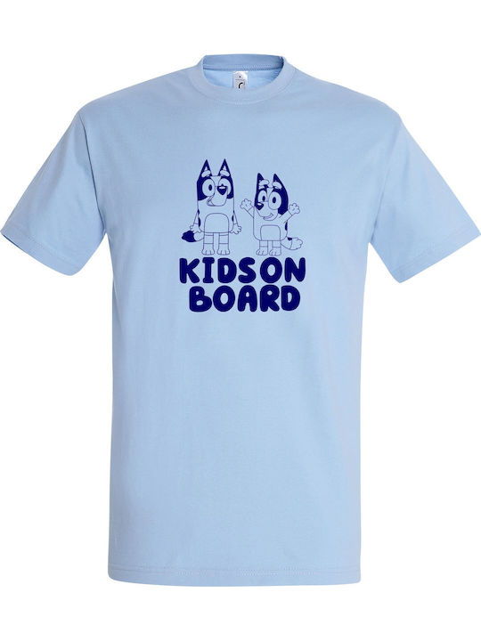 Παιδικό T-shirt Sky Blue Bluey Kids On Board