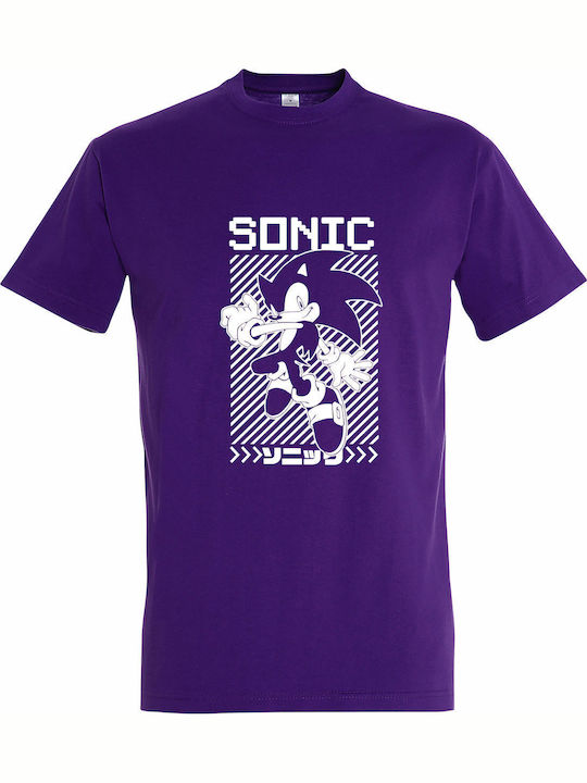 Детска тениска Dark Purple Sonic The Hedgehog Japan Poster