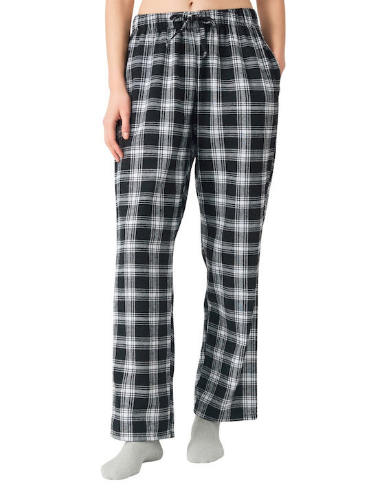 Minerva Winter Damen Pyjama-Hose Schwarz