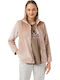 Minerva Winter Damen Pyjama-Jacke Beige