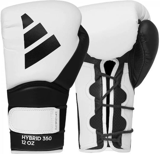adidas Hybrid 350 Boxing Gloves Leather for Match White