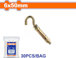 Wadfow Metal Screw Hook 6x50mm 30pcs Wdq4915 Wadfow Metal Screw Hook 6x50mm 30pcs Wdq4915