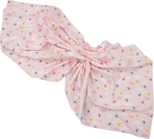 Kamtex Baby Pânză de Înfășat Roz 100x120εκ.