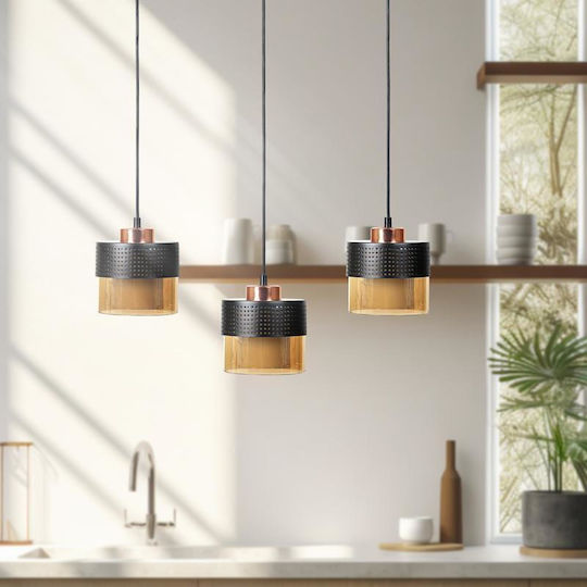 Fylliana Pendant Light Bronze with Socket E27 50x15x75cm