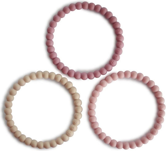 Mushie Pearl Teething Relief made of Silicone for 3 m+ 3pcs