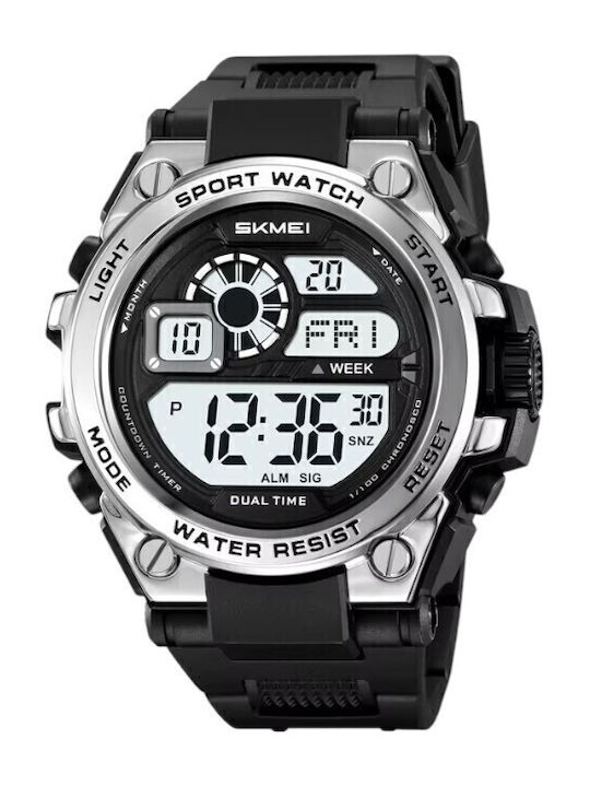 Skmei Digital Men's Watch 52.5mm Battery with Black Rubber Strap