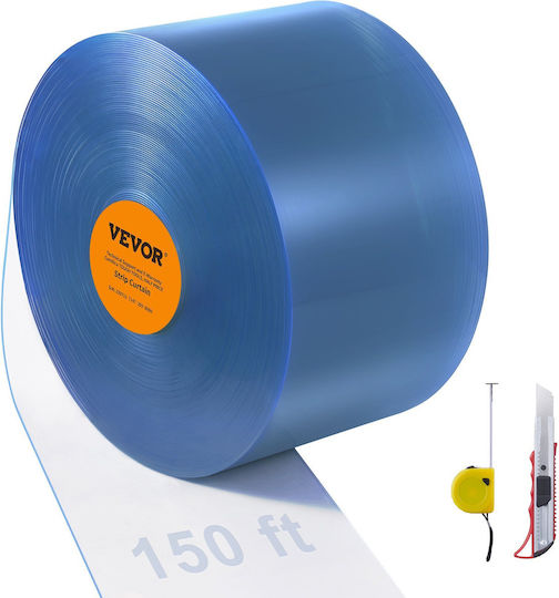Vevor Λωρίδα Κουρτίνα Pvc Κουρτίνα Πόρτας 150' X 8" Roll Cooler Freezer Freezer Clear Plastic