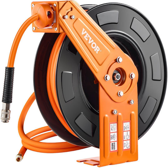 Vevor 3/8 In X 65 Ft Hybrid Air Hose Retractable Reel Max 300 Psi