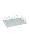 Decorative Metal Tray 41x27x7 cm Silver Mirror Crystals Keskor 43066
