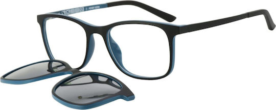 Eyecroxx Παιδικός Σκελετός Γυαλιών με Clip On Μαύρος EC501UD C2