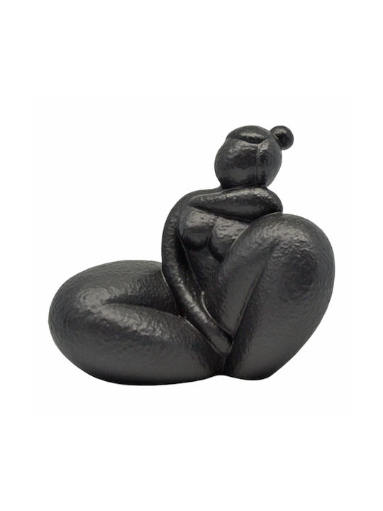 Decorative Ceramic Female Figure Black Matte Color 17.5x15x16cm Ankor Ankor 842933