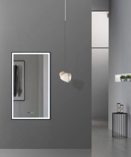 Sparke Bathroom Mirror Led Touch made of Metal 50x80cm Black