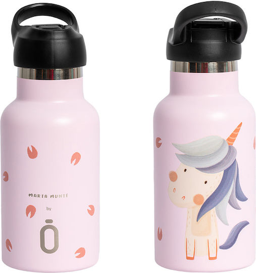 Runbott Kids Water Bottle Thermos Unicorn with Straw 350ml