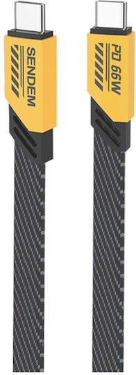 Sendem USB 2.0 Kabel USB-C männlich - USB-C 66W PD Gelbe 1m