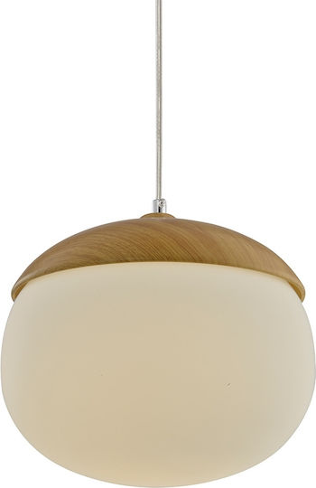 Agora Lighting Ρυθμιζόμενο Κρεμαστό Φωτιστικό Rustic Walnut Μπάλα με Ντουί E27 25x25x120εκ.
