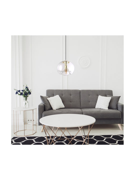 Agora Lighting Ρυθμιζόμενο Κρεμαστό Φωτιστικό Διάφανο Μπάλα με Ντουί E27 25x25x125εκ.