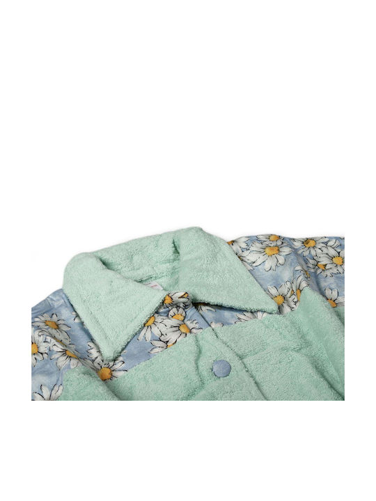 Μπουρνουζι Mini Γυναικείο Γιακά Mint Xl 500 Gsm 100% Cotton